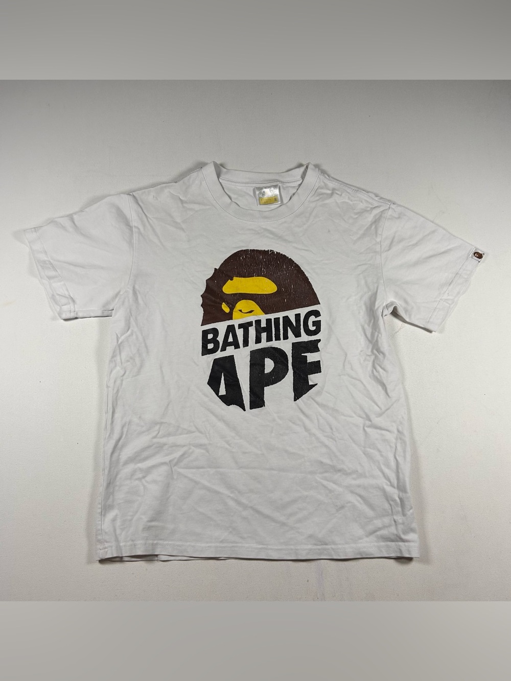 VINTAGE BAPE A BATHING APE BIG FACE PRINT DISTRESSED MENS MEDIUM Y2k
